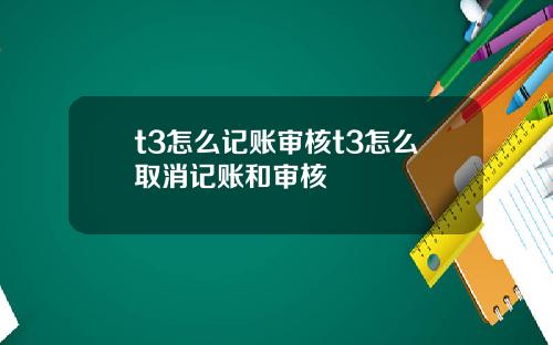 t3怎么记账审核t3怎么取消记账和审核