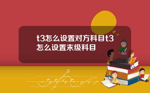 t3怎么设置对方科目t3怎么设置末级科目