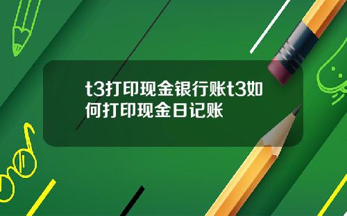 t3打印现金银行账t3如何打印现金日记账