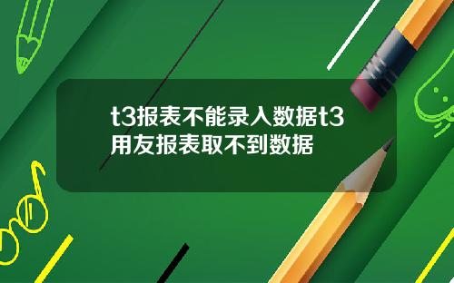 t3報表不能錄入數據t3用友報表取不到數據