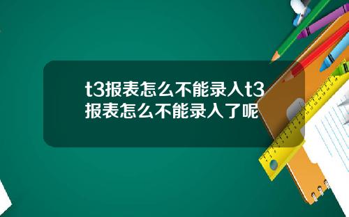 t3報表怎麽不能錄入t3報表怎麽不能錄入了呢