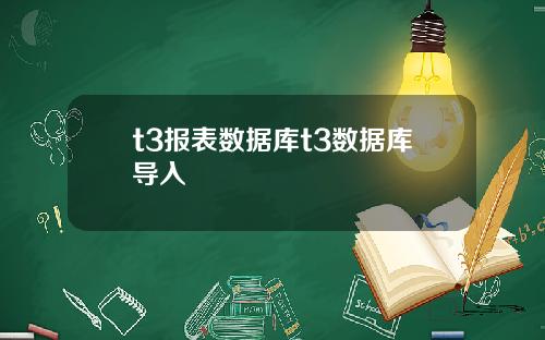 t3报表数据库t3数据库导入