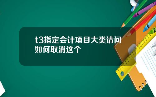 t3指定会计项目大类请问如何取消这个