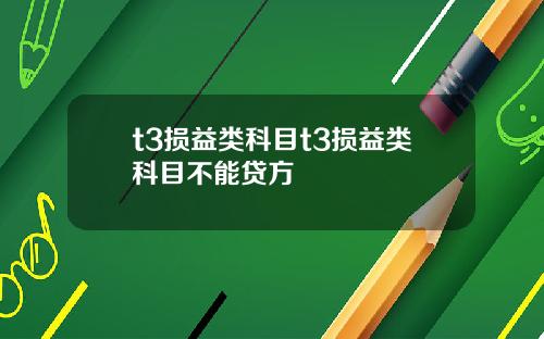 t3损益类科目t3损益类科目不能贷方