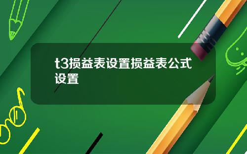 t3损益表设置损益表公式设置
