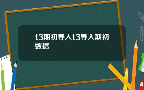 t3期初導入t3導入期初數據