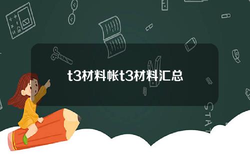 t3材料帳t3材料滙縂