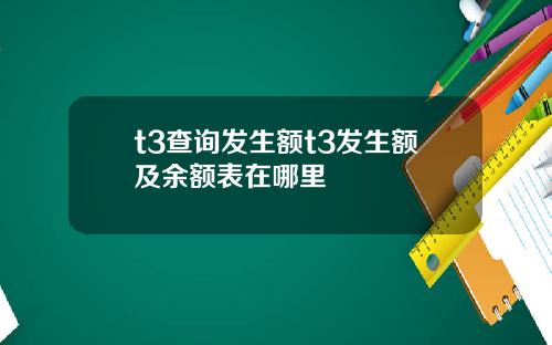 t3查詢發生額t3發生額及餘額表在哪裡