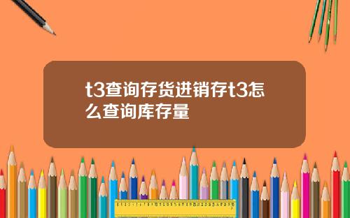 t3查詢存貨進銷存t3怎麽查詢庫存量