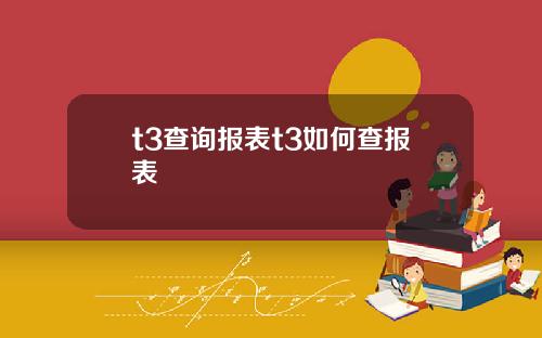 t3查詢報表t3如何查報表