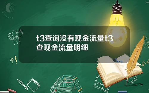 t3查詢沒有現金流量t3查現金流量明細