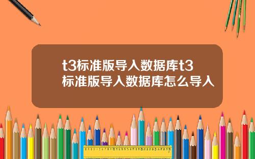t3标准版导入数据库t3标准版导入数据库怎么导入