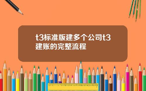 t3標準版建多個公司t3建賬的完整流程