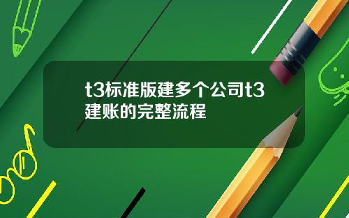 t3標準版建多個公司t3建賬的完整流程
