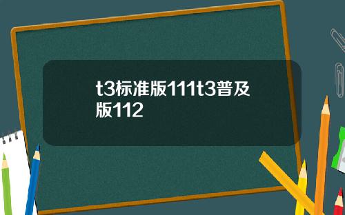 t3標準版111t3普及版112