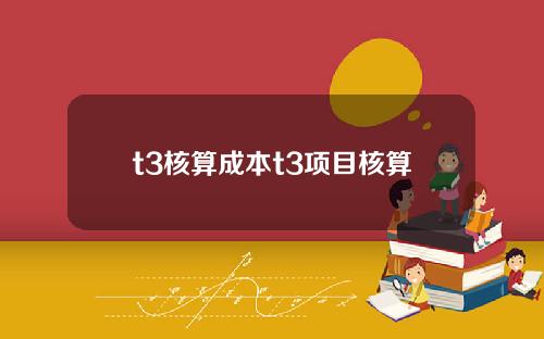 t3核算成本t3項目核算