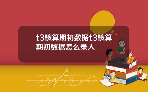 t3核算期初數據t3核算期初數據怎麽錄入
