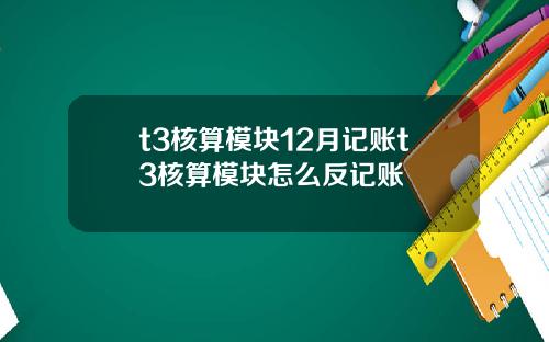 t3核算模塊12月記賬t3核算模塊怎麽反記賬