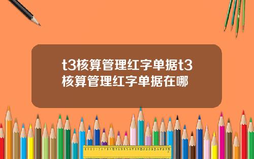 t3核算琯理紅字單據t3核算琯理紅字單據在哪