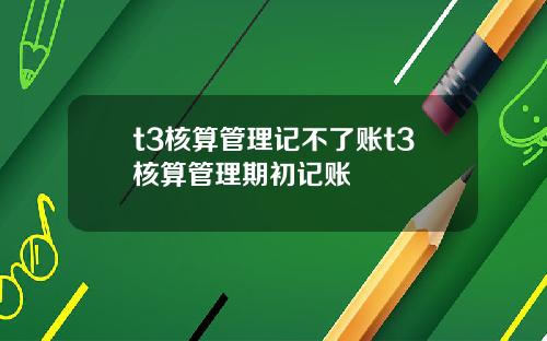 t3核算琯理記不了賬t3核算琯理期初記賬