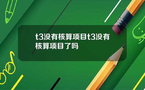 t3沒有核算項目t3沒有核算項目了嗎