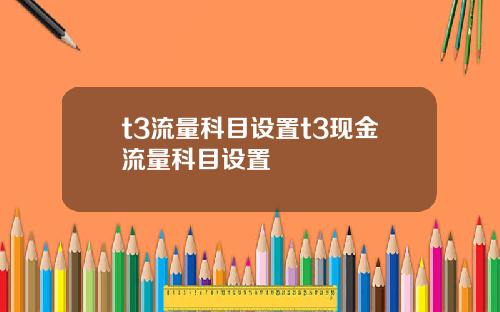 t3流量科目設置t3現金流量科目設置