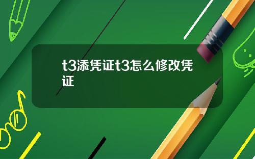 t3添凭证t3怎么修改凭证