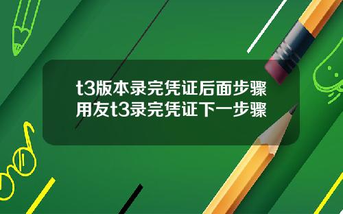 t3版本錄完憑証後麪步驟用友t3錄完憑証下一步驟