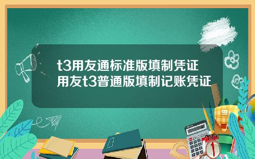 t3用友通標準版填制憑証用友t3普通版填制記賬憑証