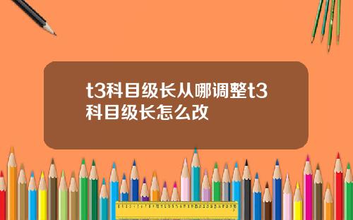 t3科目級長從哪調整t3科目級長怎麽改