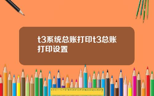t3系统总账打印t3总账打印设置
