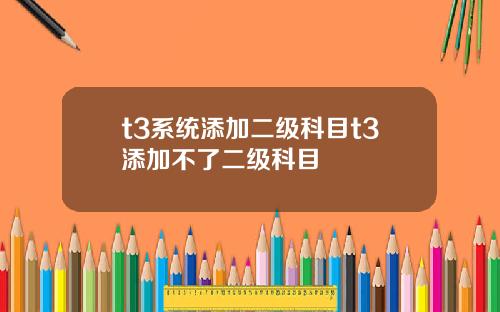 t3系統添加二級科目t3添加不了二級科目