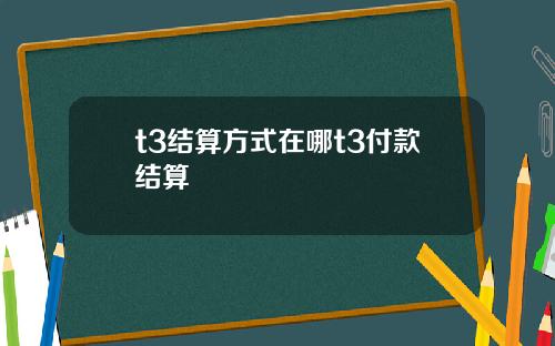 t3結算方式在哪t3付款結算