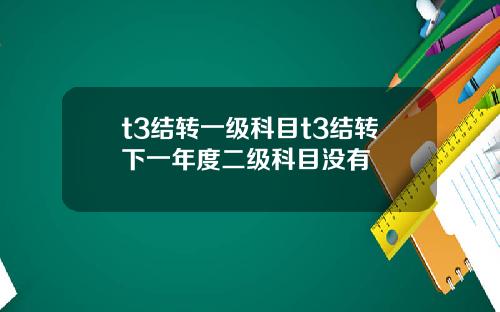 t3结转一级科目t3结转下一年度二级科目没有