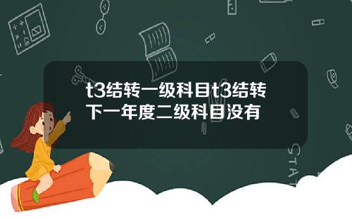 t3結轉一級科目t3結轉下一年度二級科目沒有