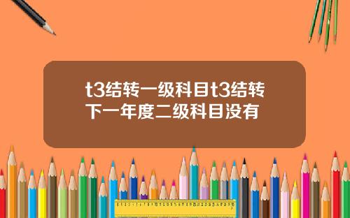 t3結轉一級科目t3結轉下一年度二級科目沒有