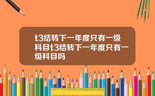 t3結轉下一年度衹有一級科目t3結轉下一年度衹有一級科目嗎