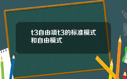 t3自由项t3的标准模式和自由模式
