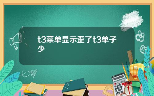 t3菜单显示歪了t3单子少