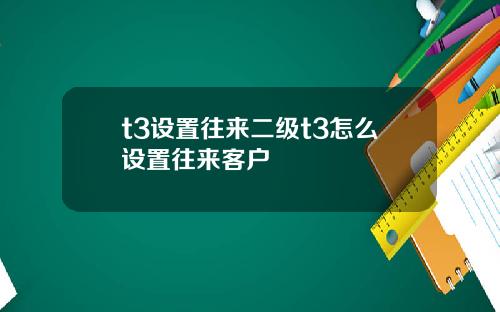 t3设置往来二级t3怎么设置往来客户