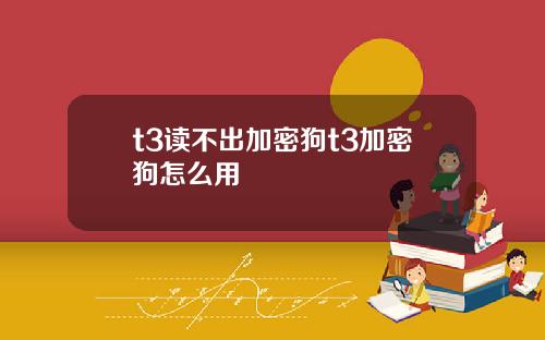 t3读不出加密狗t3加密狗怎么用