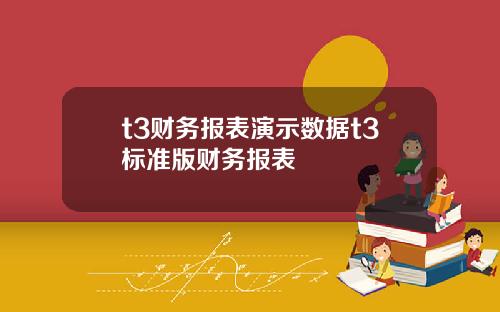 t3财务报表演示数据t3标准版财务报表