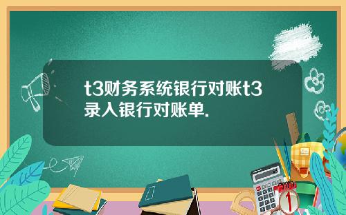 t3财务系统银行对账t3录入银行对账单.