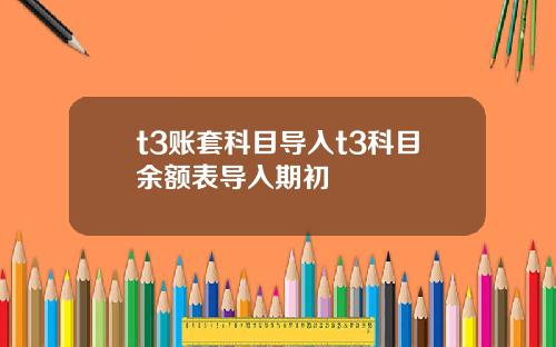 t3賬套科目導入t3科目餘額表導入期初