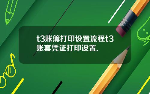 t3賬簿打印設置流程t3賬套憑証打印設置.