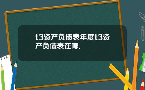 t3資産負債表年度t3資産負債表在哪.
