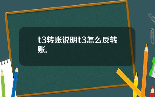 t3轉賬說明t3怎麽反轉賬.