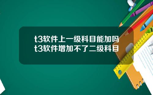 t3軟件上一級科目能加嗎t3軟件增加不了二級科目