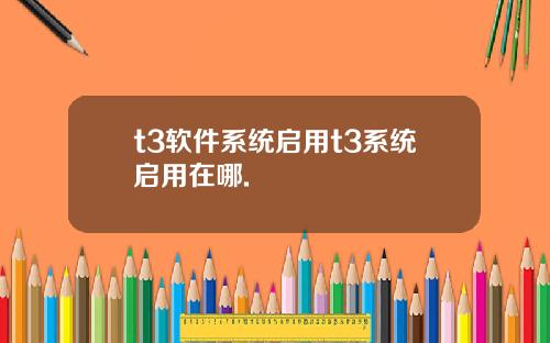 t3軟件系統啓用t3系統啓用在哪.