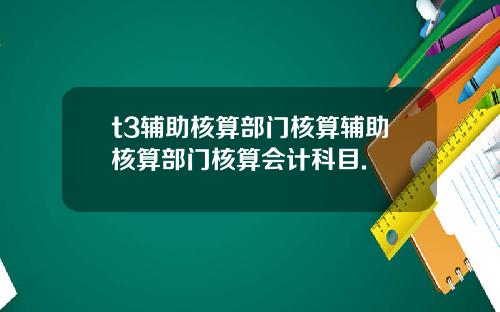 t3辅助核算部门核算辅助核算部门核算会计科目.
